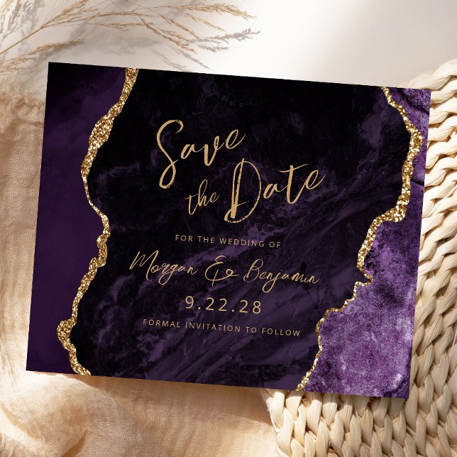 Budget Purple Agate Wedding Save the Date (Creator Uploaded)