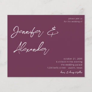 Budget Purple Calligraphy Photo Wedding V2 Flyer