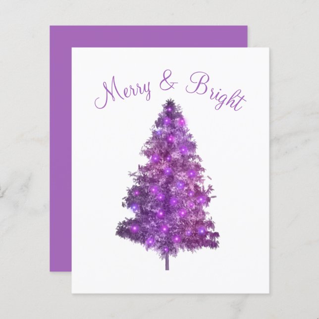 Budget Purple Christmas Tree Merry and Bright  (Front/Back)