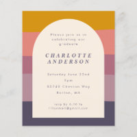 Budget Purple Colour Block Graduation Party Invite