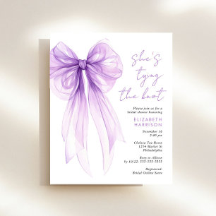 Budget Purple Coquette Bow Bridal Shower Invite