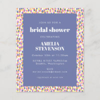 Budget Purple Dot Pattern Bridal Shower Invite