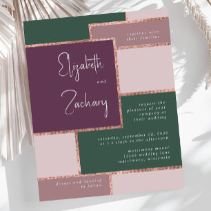 Budget Purple Emerald Green Rose Gold Wedding