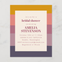 Budget Purple Geometric Bridal Shower Invitation