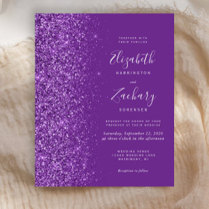 Budget Purple Glitter Edge Wedding
