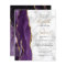 Budget Purple Gold Agate Marble Wedding Invitation