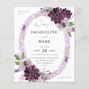 Budget Purple & Lavender Floral Ring Wedding