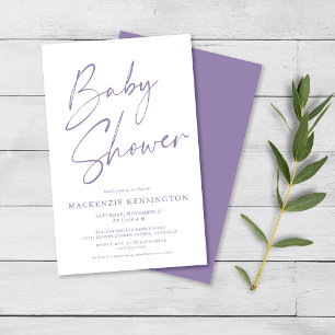 Budget Purple Lavender Script Baby Shower FLYER