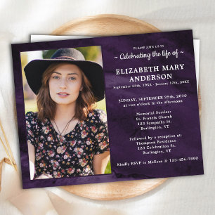 Budget Purple Marble Celebration Life Invitation