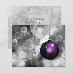 Budget Purple Ornament Business Holiday Card