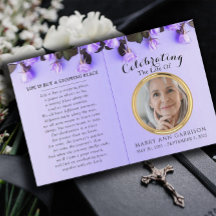 Budget Purple Photo Celebration of Life Program