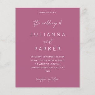Budget Purple Pink MOD Calligraphy Wedding Flyer