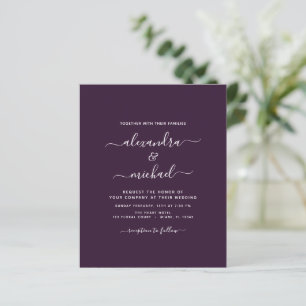 Budget Purple Plum Wedding Modern Typography