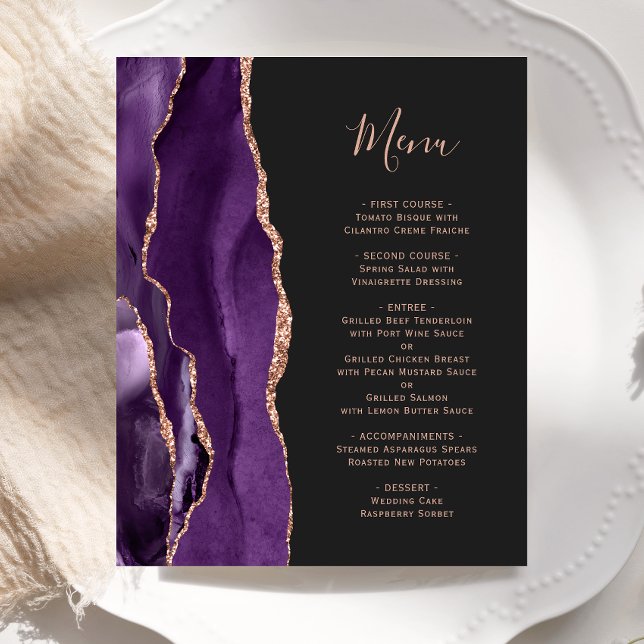 Budget Purple Rose Gold Agate Dark Wedding (Creator Uploaded)