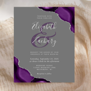 Budget Purple Silver Agate Grey Wedding