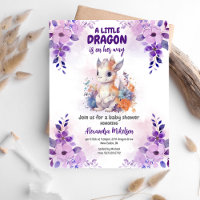 Budget Purple Watercolor Dragon Baby Shower