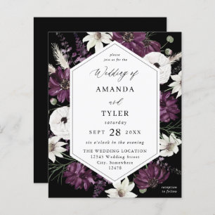 Budget Purple & White Floral Wedding - Black