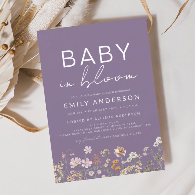 Budget Purple Wildflower Baby in Bloom Baby Shower (Creator Uploaded)