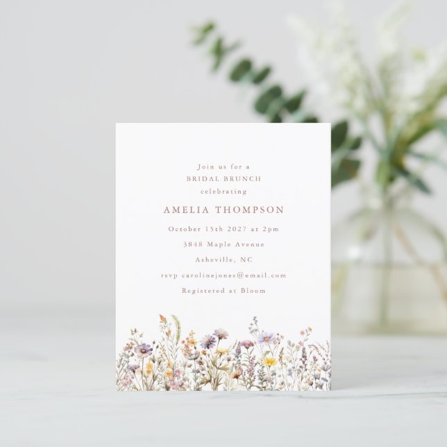 Budget Purple Wildflowers Border Bridal Shower  (Standing Front)