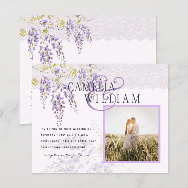  BUDGET Purple Wisteria Ampersand PHOTO Wedding (Front/Back)
