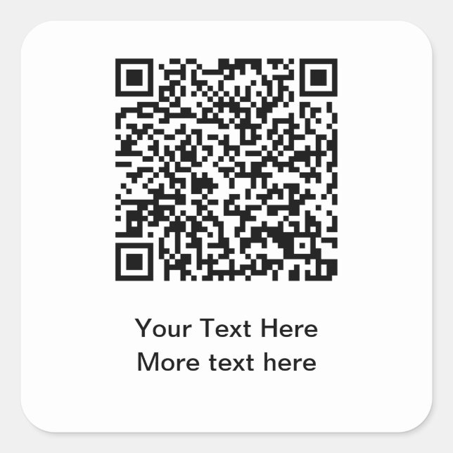 Budget QR Code Big Information Sticker Labels (Front)