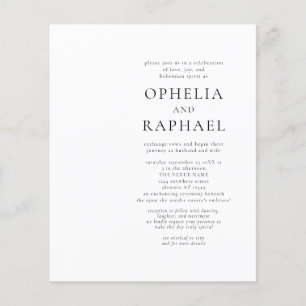 Budget QR Code Black White Bohemian Wedding Invite
