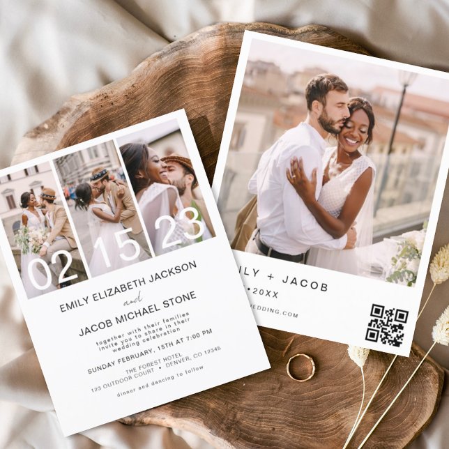 Budget QR Code Calligraphy Wedding Invitation Flyer (Creator Uploaded)