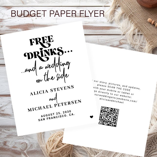Budget QR code casual wedding save the date Flyer (Creator Uploaded)