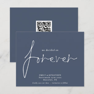 Budget QR Code Decided on Forever Navy Save Date
