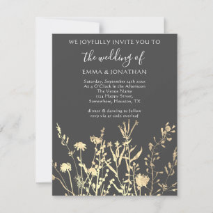 Budget QR CODE Floral Meadow Gold Grey