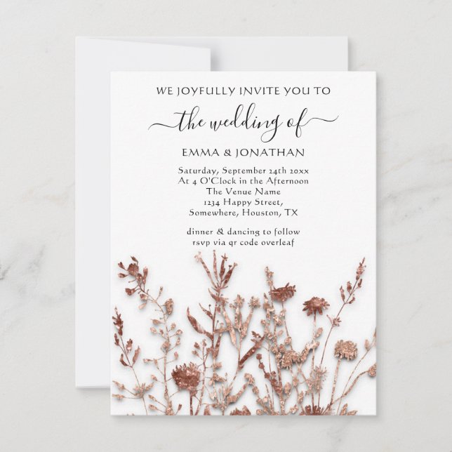 Budget QR CODE Floral Meadow White Rose (Front)