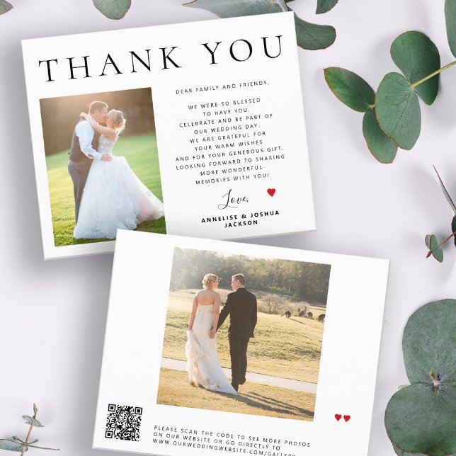 Budget QR CODE modern photo wedding thank you (Creator Uploaded)