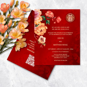 BUDGET QR Code Peony Chinese Wedding