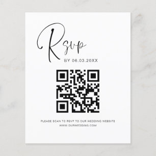 Budget QR Code Photo RSVP Wedding Website Flyer