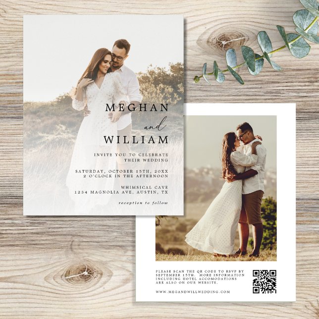 Budget QR Code Photo Wedding Invitation Flyer (Creator Uploaded)