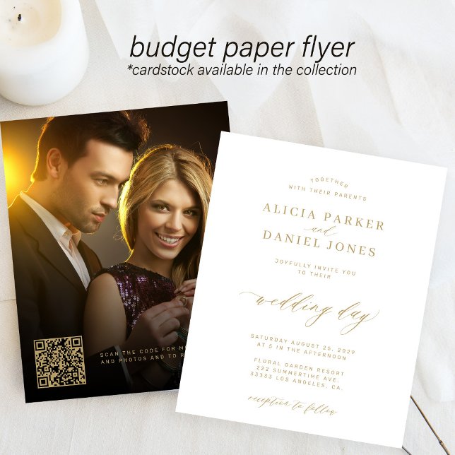 Budget QR code photo wedding Invitation Flyer (Creator Uploaded)