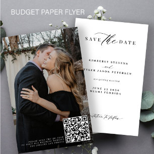 Budget QR code photo wedding save the date Flyer
