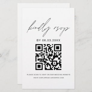 Budget QR Code RSVP Minimalist Wedding Website