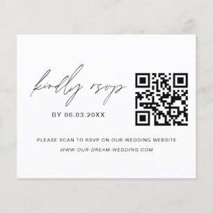 Budget QR Code RSVP Minimalist Wedding Website Flyer