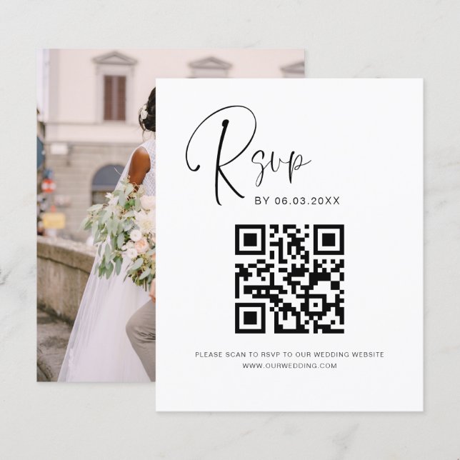 Budget QR Code RSVP Wedding Photo Website (Front/Back)