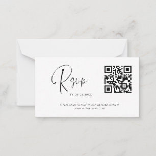 Budget QR Code RSVP Wedding Website Card