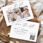 Budget QR Code - Save the Date  Modern 3 Photo Flyer<br><div class="desc">Budget QR Code - Modern and Elegant Landscape Horizontal Three (3) Photo Save the Date Wedding Magnet with hand lettered script typography. The save the date invitation magnet includes script typography and chic and simple design that you can add your customized engagement photograph picture to.</div>