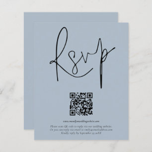 Budget QR Code Script Wedding Dusty Blue RSVP