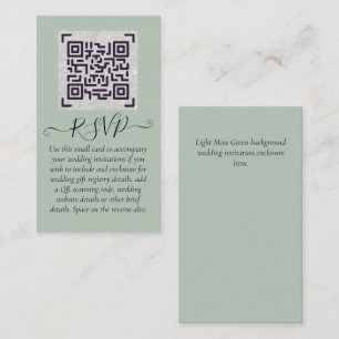 Budget QR Code Website RSVP Hotel Wedding Details Business Card