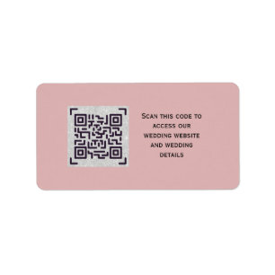 Budget QR Code Website RSVP Hotel Wedding Details Label