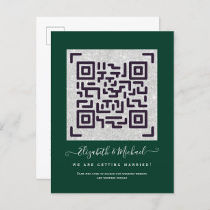 Budget QR Code Website RSVP Hotel Wedding Details  Postcard