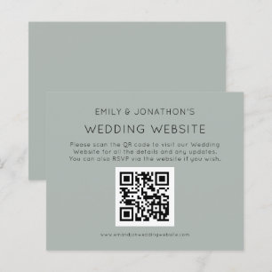 Budget QR Code Wedding Website Silvery Sage Encl