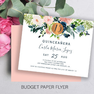 Budget Quinceañera birthday party invitation Flyer
