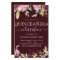 Budget Quinceanera Burgundy Pink Floral Invitation