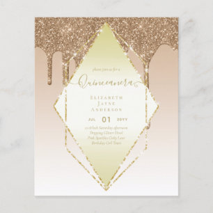BUDGET Quinceanera Dripping Glitter Glamour 15th  Flyer